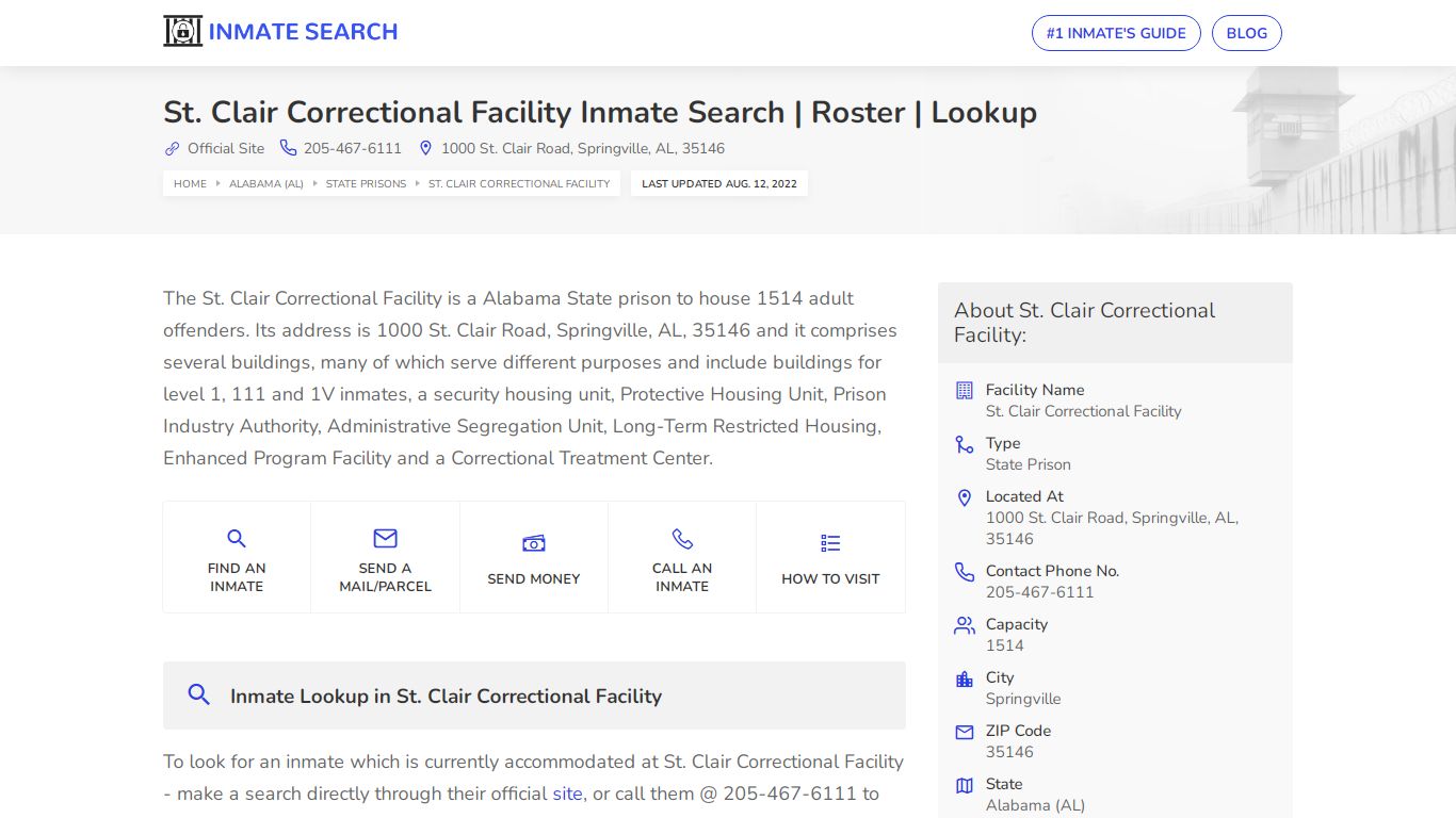 St. Clair Correctional Facility Inmate Search | Roster ...