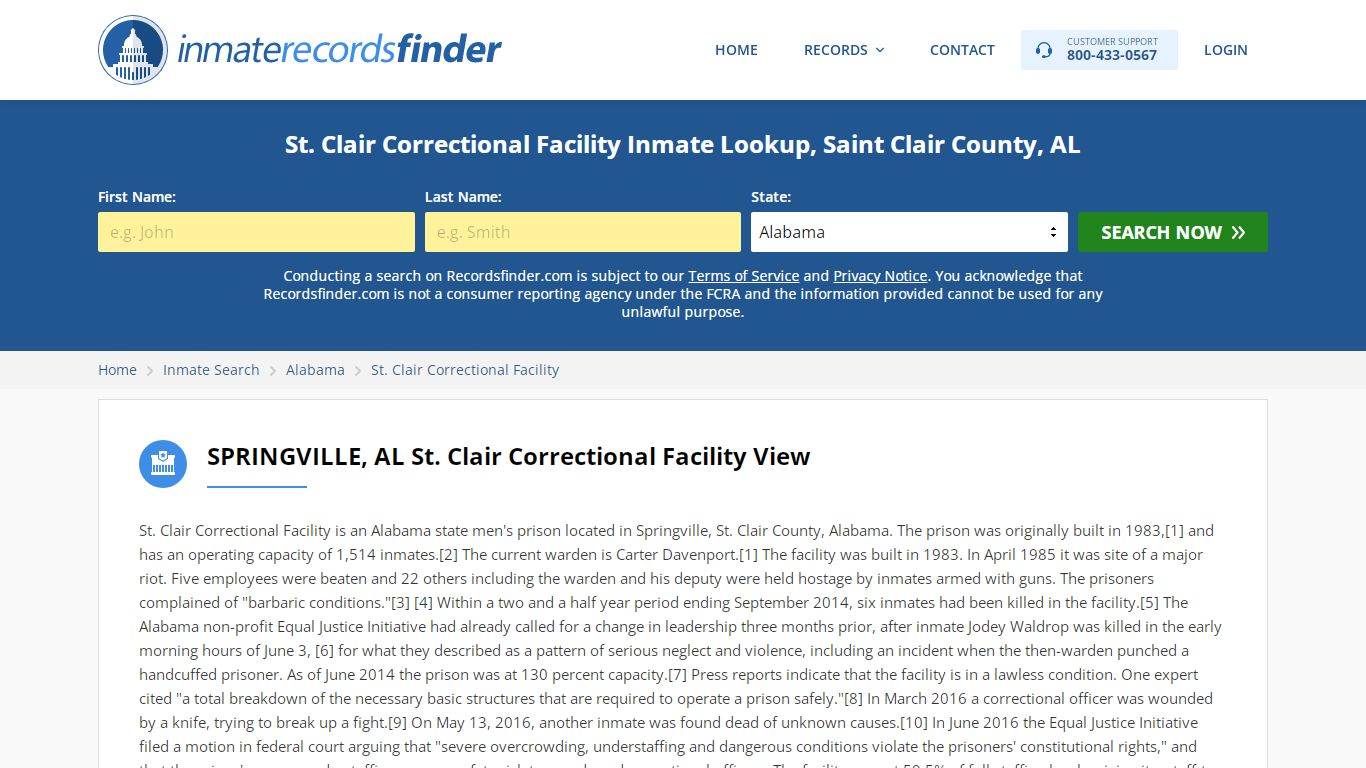 St. Clair Correctional Facility Roster & Inmate Search ...