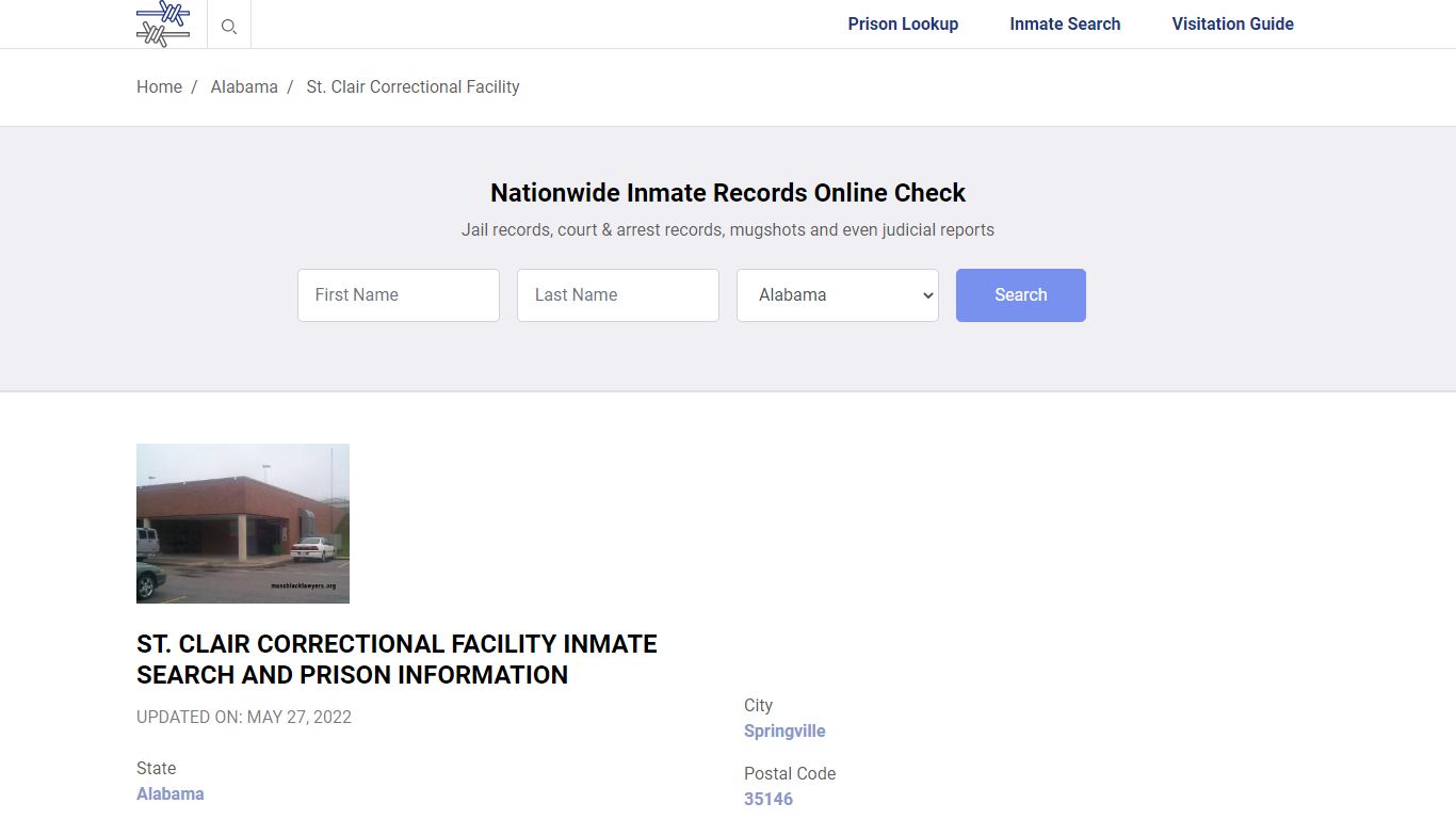 St. Clair Correctional Facility Inmate Search, Visitation ...